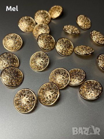 Луксозни златисти метални копчета, диаметър: 20мм/2см, кръгли, снимка 7 - Други - 43898772