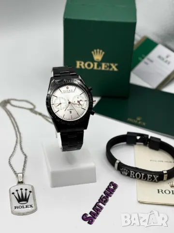 часовник, колие и гривна rolex в кутия, снимка 10 - Бижутерийни комплекти - 50406735