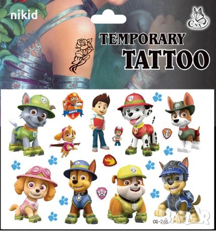 7 вида Пес патрул Paw patrol кучета Tattoo татос татуировка временна детска татоси татуси, снимка 6 - Други - 37439802
