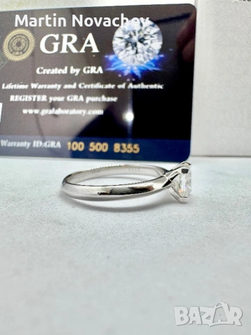 Сребърен пръстен с мойсанит (Диамант) 1 карат, снимка 5 - Пръстени - 53172562