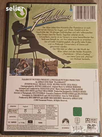 Предлагам ново,неразпечатано DVD  с филма "Флашданс" Няма бг субтитри Ново,с целофана Цена:15.34 евр, снимка 2 - DVD филми - 53248684