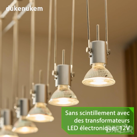 LED крушки GU5.3 3W, MR16, топлобяло, 38° 12V, 8 бр, снимка 2 - Лед осветление - 51592166