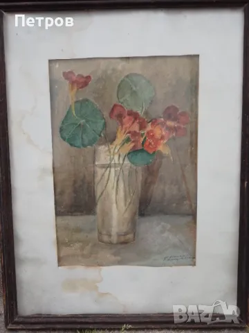 картина акварел 53/41 см, снимка 2 - Картини - 49815565