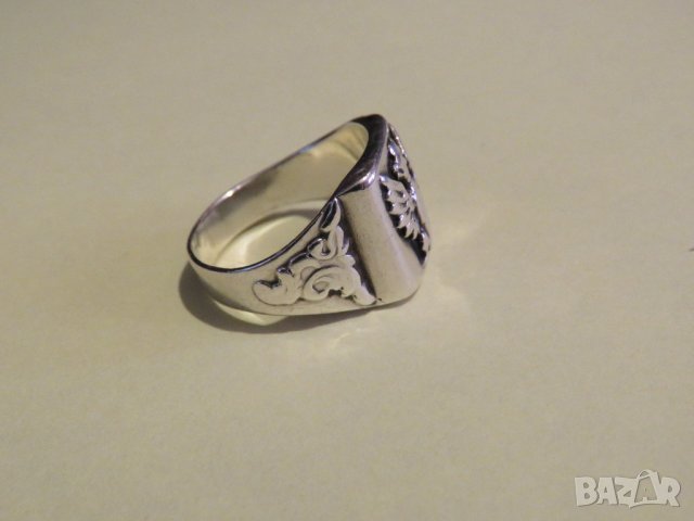 Стар мъжки сребърен царски пръстен със орел  символ на държавността, сребро, снимка 2 - Пръстени - 36817009