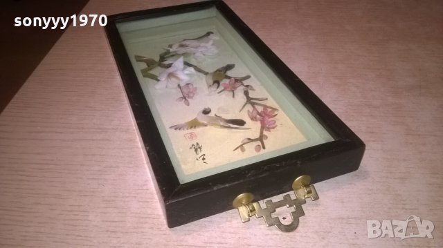 JAPAN-СЕДЕФ-РЕТРО КАРТИНА-23Х12Х2СМ-ВНОС ФРАНЦИЯ, снимка 3 - Колекции - 27889306