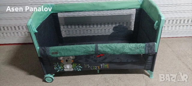 Бебешка кошара за спане и игра с падаща страна Chipolino Мерида, снимка 6 - Кошарки - 50611194