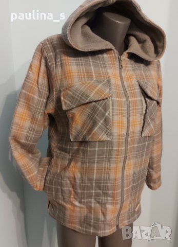Топло яке тип риза с поларена подплата и качулка, снимка 2 - Якета - 16237903
