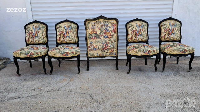 Комплект столове и параван антикварни