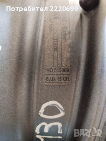 Оригинални железни джанти за хонда CR-V и Accord 15", 5 x 114.3 mm, 6JJ x 15, 64.1mm, ET-50., снимка 3 - Гуми и джанти - 51713918