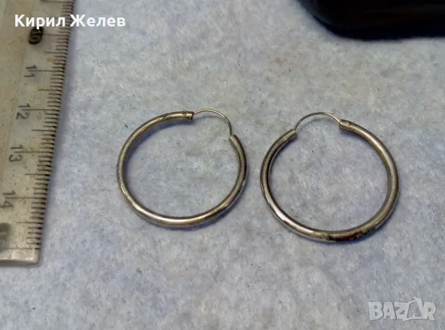 СТАР КЛАСИЧЕСКИ РЕТРО МОДЕЛ СРЕБЪРНИ ОБЕЦИ СРЕБРО ВИСОКА ПРОБА ФИНА РЪЧНА РАБОТА 47595