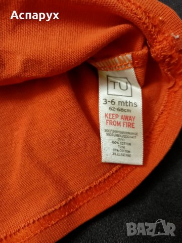 Бебешка блузка с дълъг ръкав и горно закопчаване марка TU за деца 3-6 месеца, снимка 4 - Комплекти за бебе - 43243724