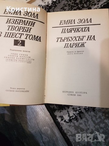 Емил Зола том 2 - Плячката, Търбухът на Париж, снимка 3 - Художествена литература - 28305348