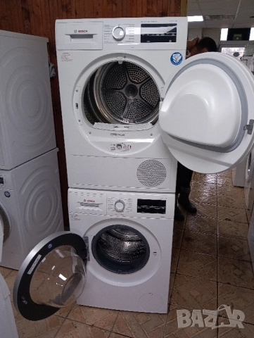 Комплект пералня и сушилня с термопомпа Бош Bosch Serie 6 A+++ 8кг 2 години гаранция!, снимка 3 - Перални - 52338822