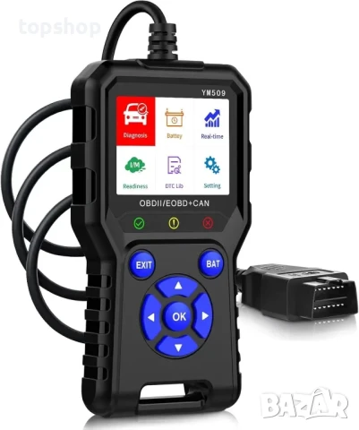 Нов тестван YM509 OBD2 скенер, диагностичен инструмент, 2.8-инчов цветен екран, OBDII скенер..., снимка 7 - Аксесоари и консумативи - 50577191