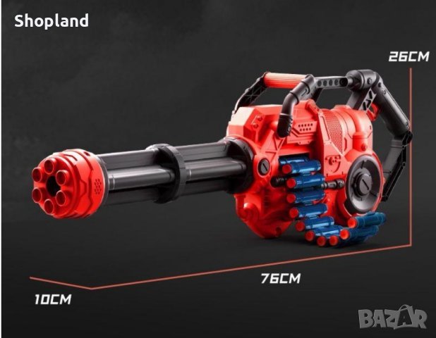 Детска автоматична картечница с 40 броя меки патрони, снимка 8 - Други - 43422137