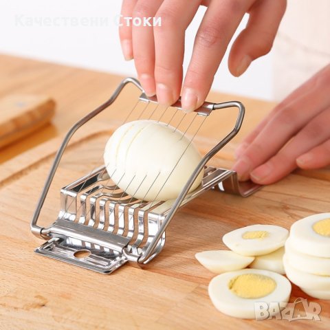 🥚 Уред за ръчно рязане на варени яйца от неръждаема стомана, снимка 1 - Аксесоари за кухня - 43092514