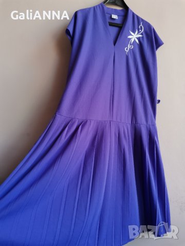 СТРАХОТНА РОКЛЯ В ЛЮЛЯКОВ ЦВЯТ РАЗМЕР 2-3XL, снимка 2 - Рокли - 36858606