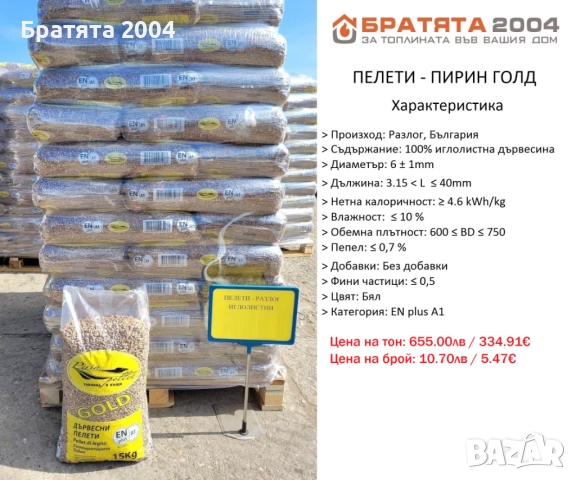 Пелети ” PJ’S ” - Малко Търново ( 70% БУК / 30% Габър ) за гр. София и региона - БРАТЯТА 2004, снимка 5 - Пелети - 52610684