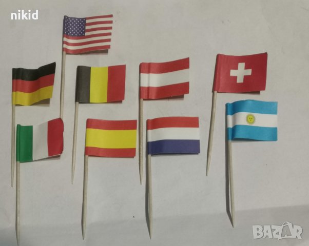 25 бр хартиени коктейлни знамена флагчета клечки Америка Канада Англия Франция Германия Австралия  , снимка 3 - Други - 28094296