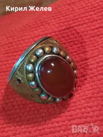 Старинен ОСМАНСКИ СРЕБЪРЕН ПРЪСТЕН СРЕБРО ВИСОКА ПРОБА с ШЛИФОВАН КАРНЕОЛ и МЕДЕН ОБКОВ 29148, снимка 16 - Антикварни и старинни предмети - 49344899