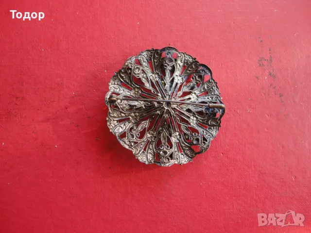 Позлатена брошка с камъни  33, снимка 3 - Други - 49125904