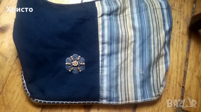 чанта дамска красива запазена от плат, шарена