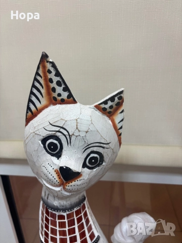 Котка от дърво . Намалени с дефект !, снимка 2 - Статуетки - 49138439