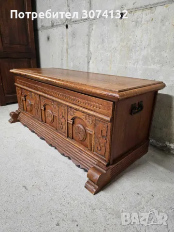 Уникална дъбова ракла с дърворезба, снимка 5 - Ракли - 48071084