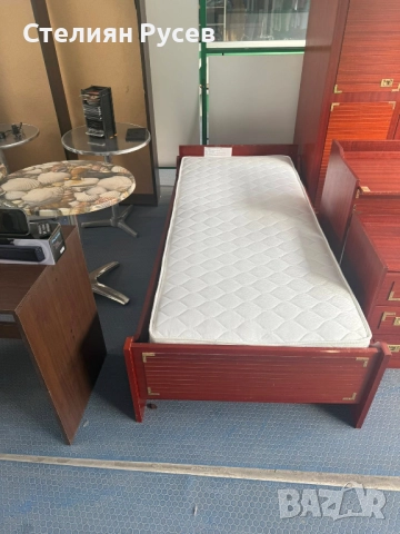  021122 легло с матрак от дърво 190/90см цена 230 лв или 117.60 евро смр -190см / 90см широко -еднол, снимка 4 - Спални и легла - 52282559