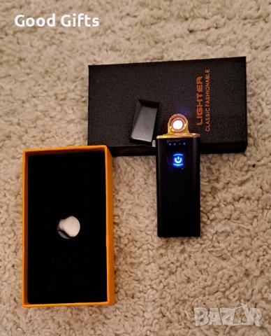 Стилна и Луксозна USB Тъч Запалка, Черна, снимка 3 - Коледни подаръци - 43401625