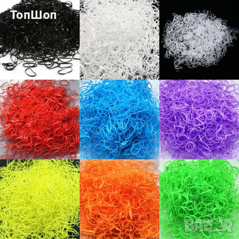 Силиконови ластици - 1000 броя, снимка 2 - Аксесоари за коса - 37473516