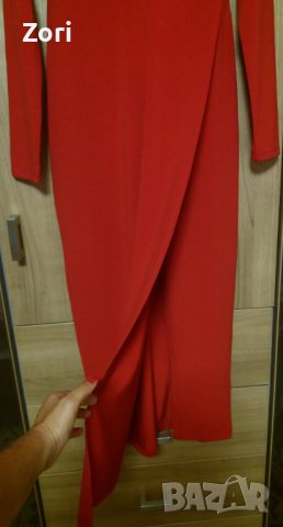 Дълга червена рокля с дълбоко деколте, снимка 2 - Рокли - 38505769