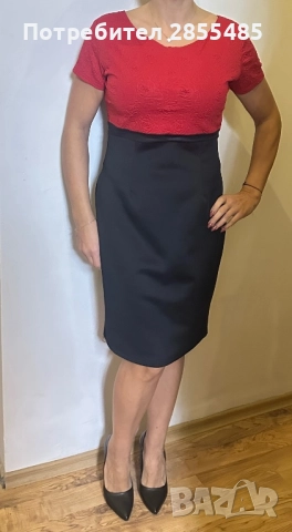 Рокля в черно и червено, снимка 2 - Рокли - 52097175