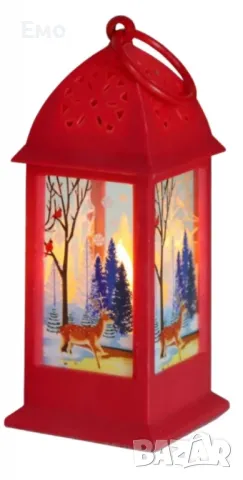 Коледен фенер с топла LED светлина, снимка 5 - Декорация за дома - 47912085