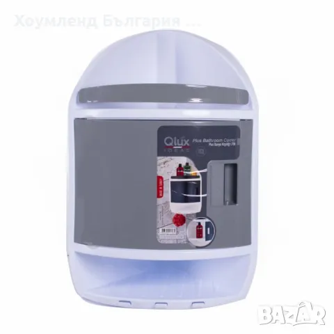 Ъглова етажерка за баня с вратичка, закачалки и три нива, снимка 4 - Етажерки - 48768308