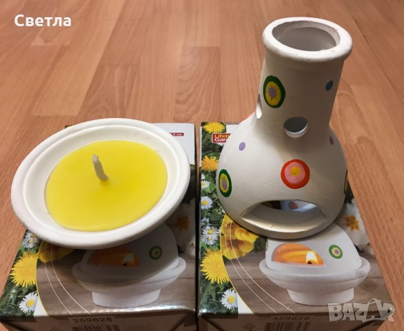 Свещник Chiminea -  Нов, с голяма лимонена свещ, снимка 2 - Декорация за дома - 32465470