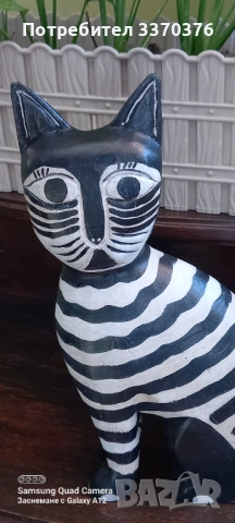 Дървена фигура за декорация-котка, снимка 2 - Декорация за дома - 53534235