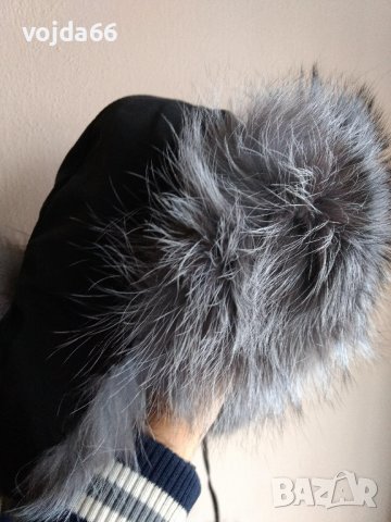Зимна шапка с естествен косъм, снимка 4 - Шапки - 38989822