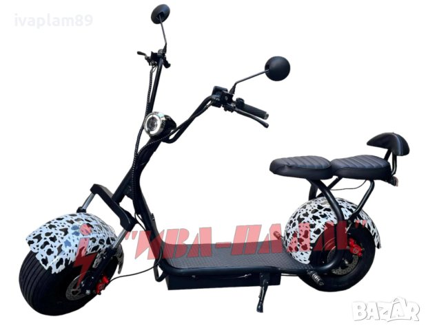 Електрически скутер ’Harley’ 1500W 60V+LED Дисплей+Преден LED фар+Bluetooth+Аларма+Габарити+ЛИЗИНГ, снимка 1