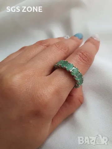 Пръстенът Eternity сребро със Сапфири, Рубини и Изумруди, снимка 6 - Пръстени - 49541135