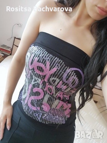 Пайетен топ, S размер, снимка 6 - Корсети, бюстиета, топове - 28823492