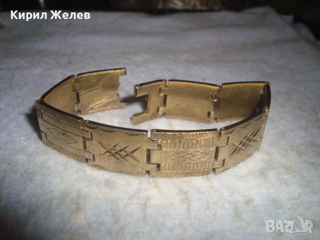 СТАРА ДЕБЕЛО ПОЗЛАТЕНА ОРНАМЕНТИРАНА ВИНТИДЖ АР ДЕКО СТИЛ ГРИВНА 30677, снимка 6 - Антикварни и старинни предмети - 37912721