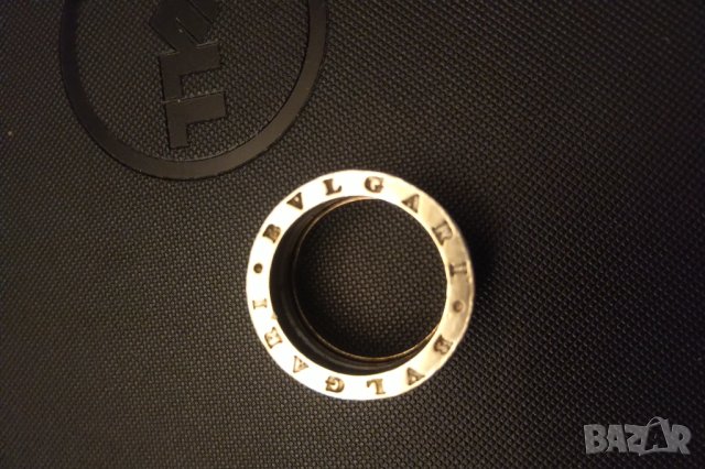 Оригинален  Bvlgari масивно сребро три реда цирконий , снимка 6 - Пръстени - 34853258
