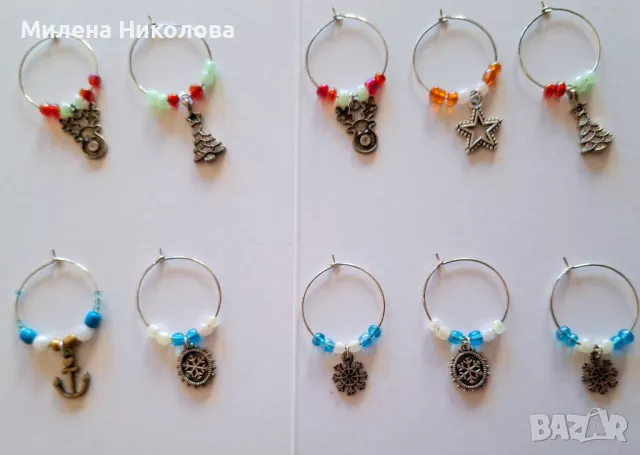 Пръстени за чаши Коледа, снимка 2 - Декорация за дома - 48383752