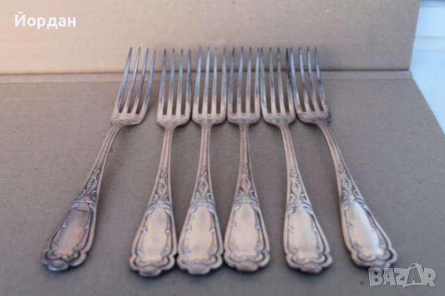6 броя посребрени вилици 