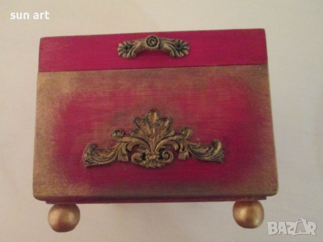 винтидж кутийка  в червено за бижута-hand made, снимка 15 - Подаръци за жени - 43303081