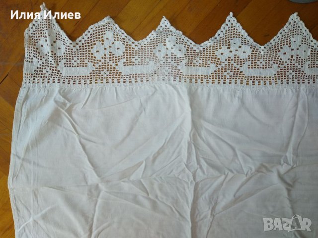 Автентични български чаршафи с ръчно изплетени дантели, снимка 4 - Антикварни и старинни предмети - 38353627
