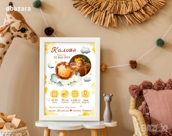 Постер-Бебешки визитки със снимка по избор♥️♥️♥️, снимка 14 - Декорация за дома - 51534745