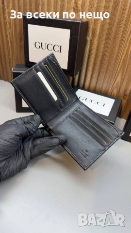 Gucci Мъжки Портфейл Естествена Кожа Гучи - Налични Различни Цветове Код SK749, снимка 4 - Портфейли, портмонета - 53158898