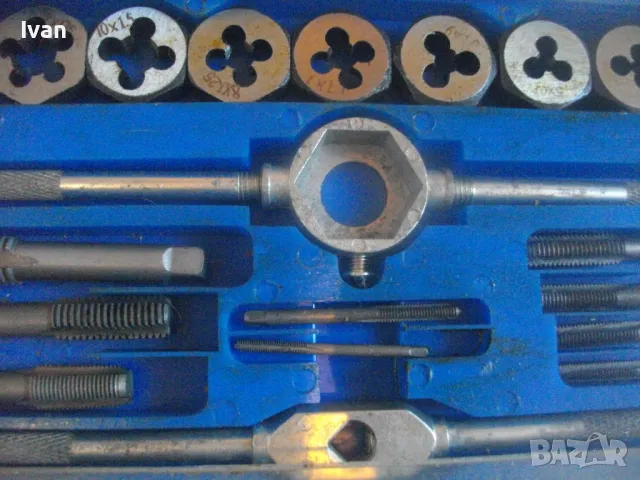 НОВ НЕМСКИ РЕЗБОНАРЕЗЕН КОМПЛЕКТ 22 БРОЯ РЗБОНАРЕЗНИ ПЛАШКИ И МЕТЧИЦИ М3-М12 ВЪНШНИ/ВЪТРЕШНИ РЕЗБИ